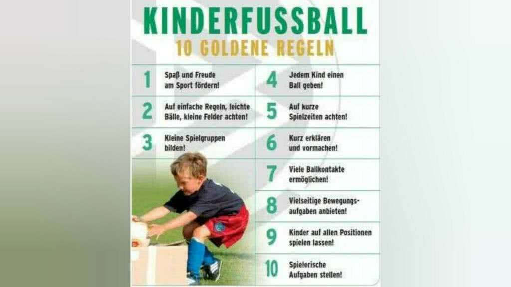 Plakat 10 goldene Regeln Kinderfussball